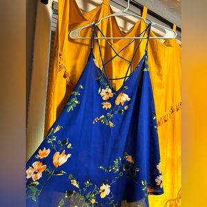 Sienna Sky size medium blue with flowers & criss-cross star shaped back design
